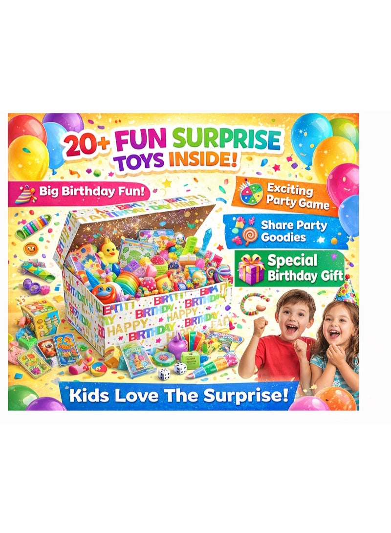 JOLLITY LLC Mystery Party Box for Kids – Special Gift for Birthday Boy| Fun Party Game Included | 20 plus Party Goodies for Everyone to Share - Image 2